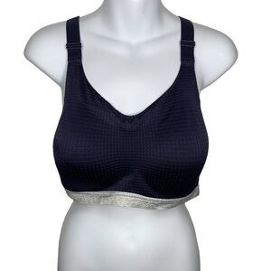 Victoria’s Secret Lightweight Sports Bra Navy blue Mesh Silver Band Size 36DD